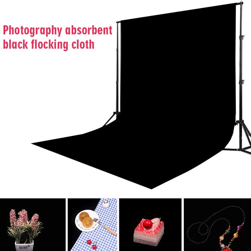 Erthree Black Velvet Photography Backdrop,Light Absorbing Non Reflective Solid Professional Black Background Cloth - Image 5